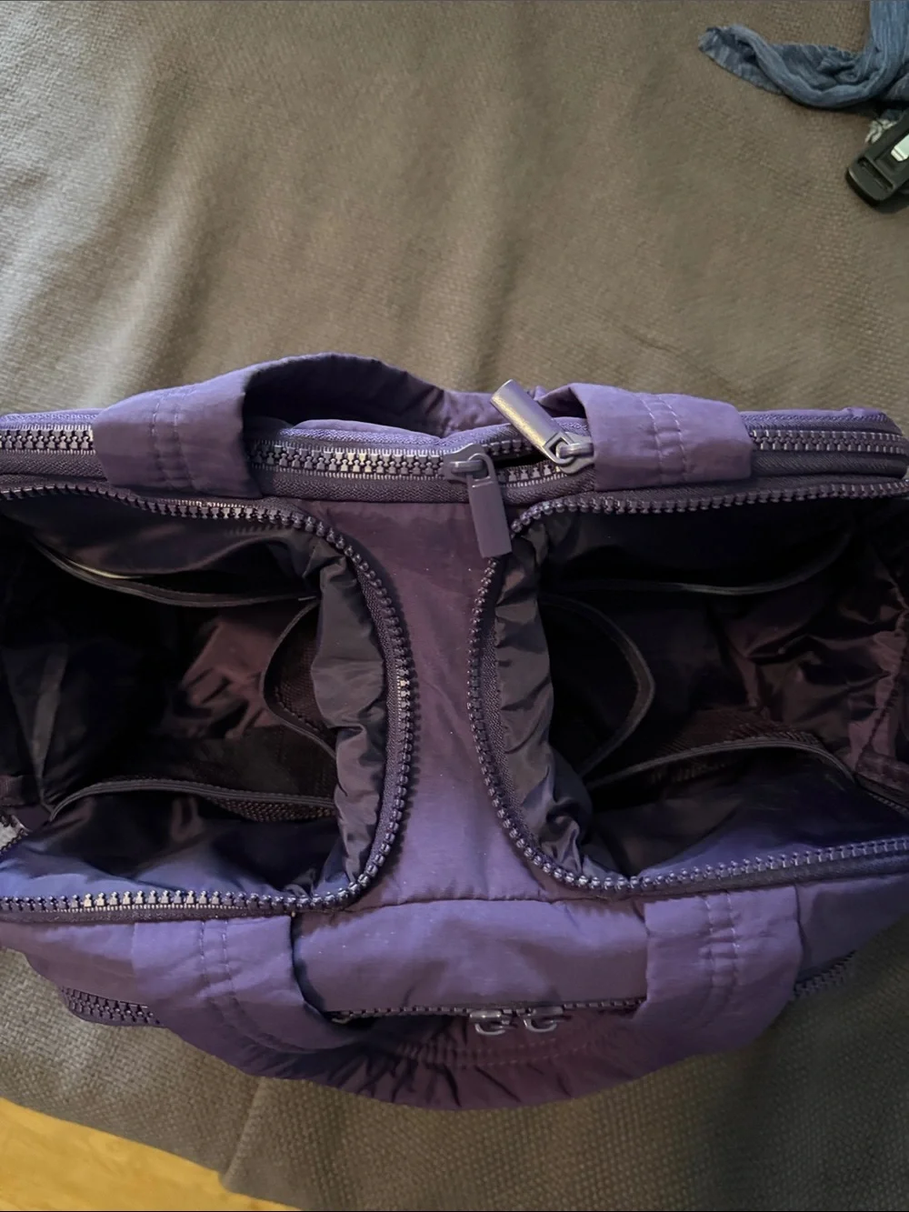 Quilted Women's Travel Toiletry Bag - Purple